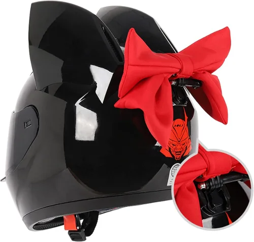 Vista 8 de Casco de locomotora con orejas de gato con certificación DOT, cómodo casco modular de cara completa para motocicleta, casco personalizado para Negro