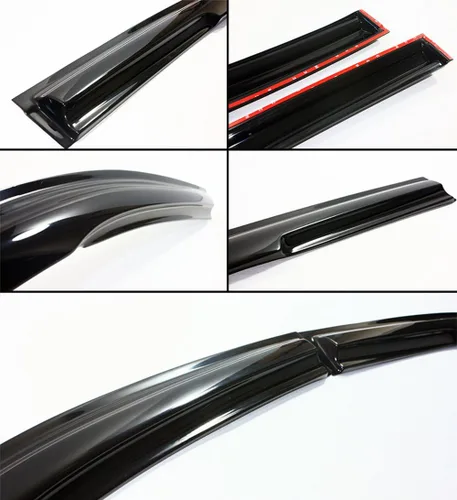 Vista 2 de Visera de ventana ahumada de estilo ondulado 3D compatible con Kia Forte 2009-2013 sedán de 4 puertas