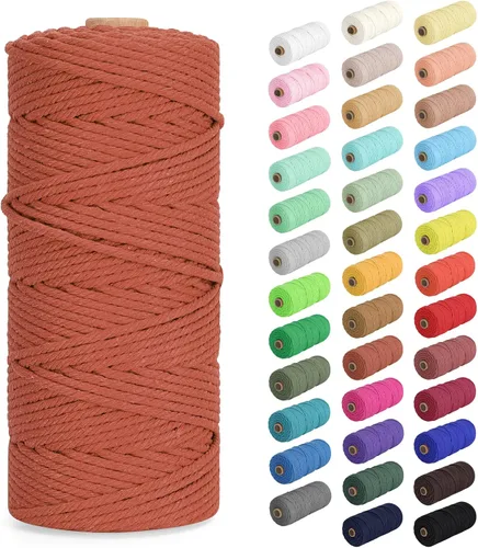 Vista 82 de Cuerda de macramé de 0.079 in x 220 yardas (656 pies), cuerda de algodón natural para colgar en la pared, ganchos de plantas, manualidades Verde