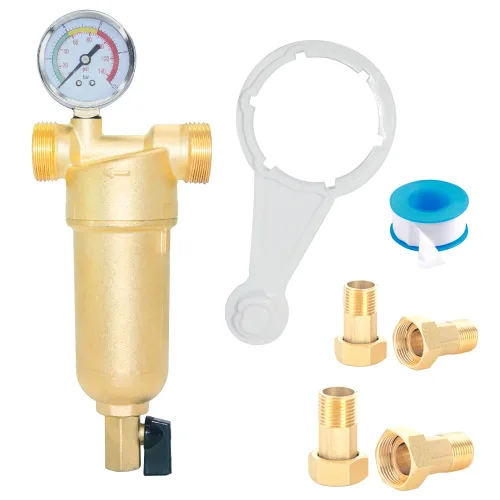 Vista 8 de Beduan Filtro de agua de sedimentos para toda la casa, protector de sistema de prefiltro reutilizable de 50 micrones, rosca macho de 1/2 pulgada
