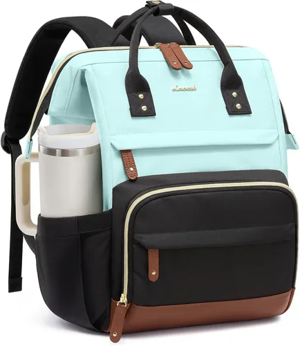 Vista 11 de LOVEVOOK Mochila para laptop para mujer, mochila de trabajo de 15.6 pulgadas con gran capacidad, bolsa de enfermera impermeable, mochila