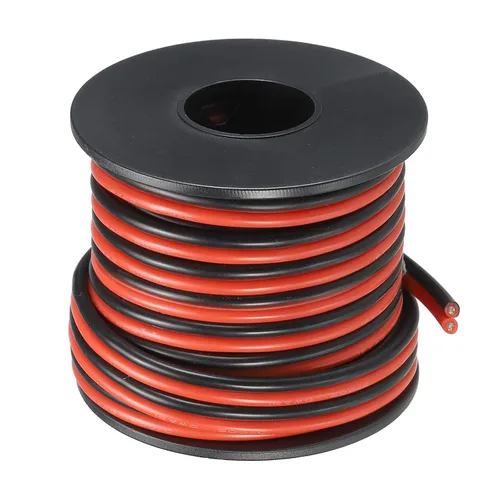 Vista 8 de MECCANIXITY Alambre de calibre 14, 2 conductores, alambre de silicona paralelo de 14 AWG, alambre trenzado de alambre de cobre estañado, carrete