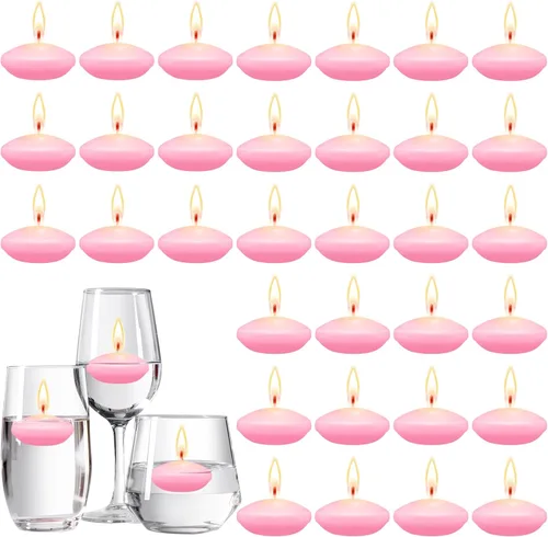 Vista 11 de Nuanchu - 30 velas flotantes sin perfume de 1.5 pulgadas para centros de mesa Votive Candles Decor, Anniversary Centerpieces, Stable Water