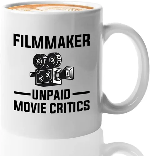 Vista 8 de Cineasta Taza de café 11oz Negra - Cineasta: Crítico de cine no remunerado - Cineasta Regalos Cámara Corte Director de Prop Guionista de cine