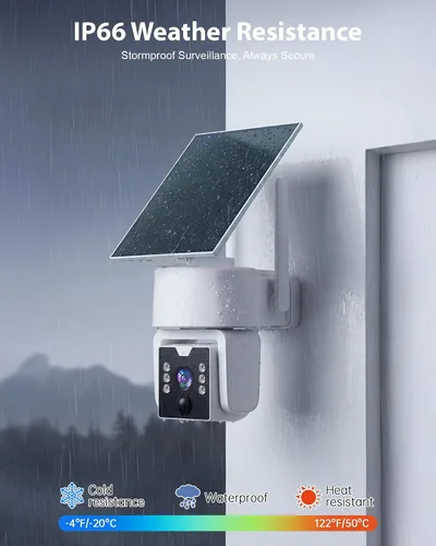 Vista 3 de Cámara de seguridad inalámbrica para exteriores 2PCK - 5G y 2.4G Wi-Fi para exteriores, panorámica/inclinación 2K de 360°, funciona con energía