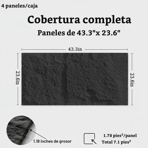 Vista 2 de Paneles de pared de piedra sintética 3D, paneles de pared de 1.18 pulgadas para decoración de pared interior, 4 paneles de revestimiento