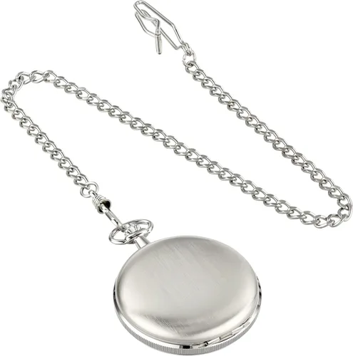 Vista 2 de Charles-Hubert, Paris - Reloj de bolsillo mecánico con acabado satinado, plateado, Mecánico