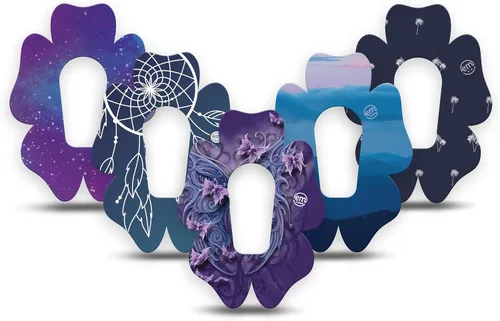 Vista 29 de ExpressionMed - Parches adhesivos para Dexcom G6 (Paquete de 5) - Fabricado en EE. UU., Impermeable, sin deshilachado, cintas de sensor CGM flor