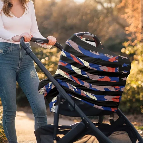 Vista 4 de Fundas de asiento de coche con bandera americana, diseño de camuflaje, multiusos, resistente al viento, cubierta antipolvo, protección de Bandera