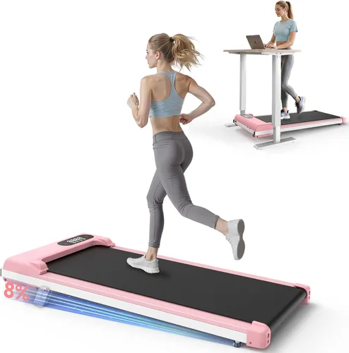 Vista 9 de Incline Walking Pad with Incline 8% & 2.5HP, Quiet Under Desk Treadmill≤35DB for Home Office, Upgraded Portable Treamill with High 350LB Capacity