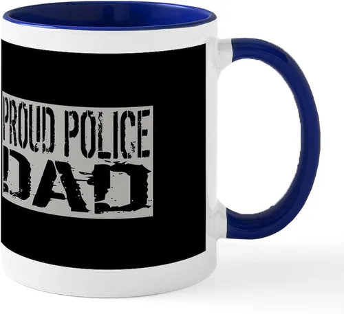 Vista 54 de CafePress Taza de café de cerámica de 11 oz (11.0 fl oz) de Police Mom