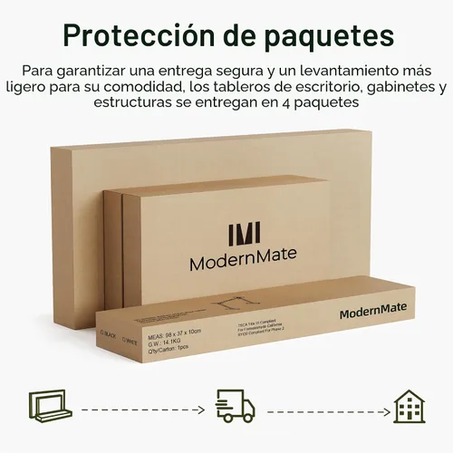 Vista 7 de ModernMate Escritorio ejecutivo de pie en forma de L de 63 pulgadas con 3 cajones
