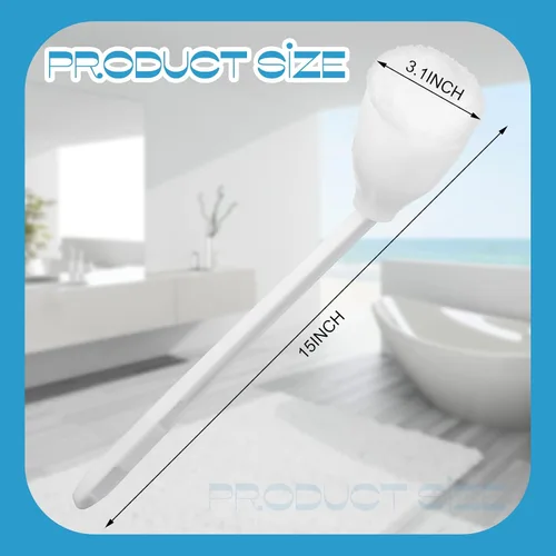 Vista 2 de Eaasty - Juego de 4 cepillos para inodoro y fregona de inodoro, color blanco, suave, con soporte, mango largo, accesorios de baño