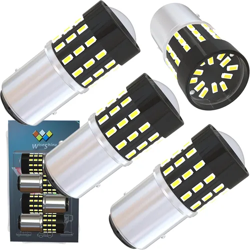 Vista 13 de BAU15S PY21W 1156PY 7507 7510 9507 Bombillas LED súper brillantes color amarillo ámbar de 54 SMD 3014 12V-24V para indicadores de posición, luz