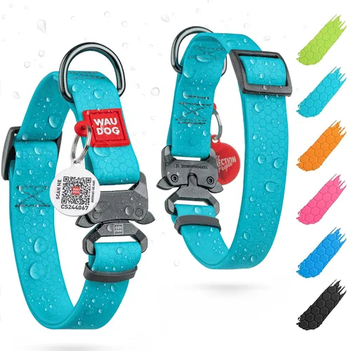 Vista 43 de WAUDOG Collar de perro impermeable – Collar ajustable para perros grandes, pequeños y medianos – Collares resistentes con cierre de metal duradero