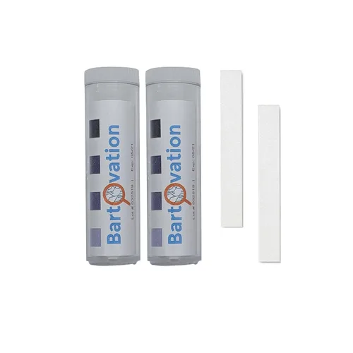 Vista 4 de Bartovation 100 tiras de papel para prueba de cloro, evaluación de la potencia desinfectante, 10 - 200 ppm Sani Tiras reactivas, servicio