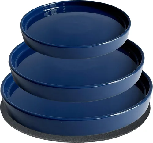 Vista 11 de Yukfona - 4 bandejas de cerámica para macetas, bandejas de 4 5 6 7 8 9 10 11 12 13 pulgadas para interior y exterior, resistente, duradera, base