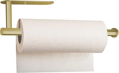 Vista 13 de Toallero de papel para debajo del gabinete, soporte autoadhesivo para toallas de papel negro mate para encimera de baño, organizador horizontal