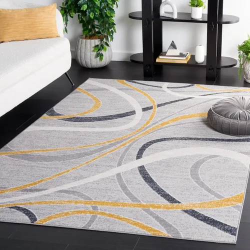Vista 27 de SAFAVIEH Odyssey Collection - Alfombra de pasillo de 2 pies 2 pulgadas x 8 pies, marfil azul y dorado, diseño abstracto moderno, ideal para zonas