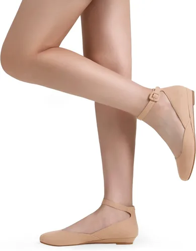 Vista 5 de Dream Pairs Revona - Zapatos planos para mujer, con correa para tobillo y plataforma baja