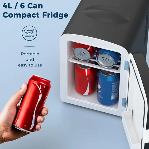 Vista 2 de Antarctic Star Mini refrigerador de maquillaje 4L con espejo para dormitorio, automóvil, oficina y dormitorio, enfriador pequeño portátil