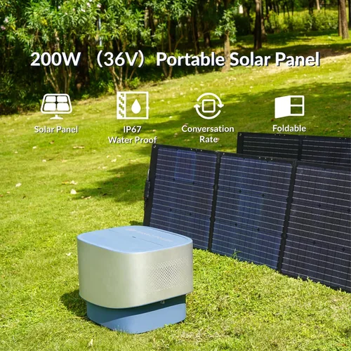 Vista 6 de Mango Power Panel solar de movimiento solar de 200 W/36 V, IP67 impermeable y plegable cargador solar con salida MC- 4 para RV, campamento, apagón