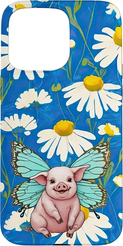 Vista 31 de Adorable Pig Piglet with Butterfly Wings Daisy Flower Sweet Case for iPhone 17