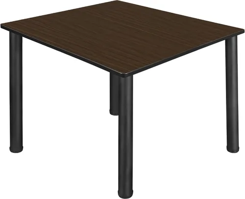 Vista 24 de Regency Kee - Mesa cuadrada pequeña para sala de descanso de 30 pulgadas, parte superior de cerezo, patas negras