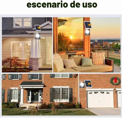 Vista 6 de BSOD Foco solar de 40 W para exteriores, máximo 4485 lm, IP66, impermeable, con control remoto, reflector LED con batería incorporada, lámpara