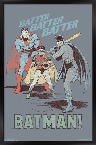 Vista 9 de Trends International DC Comics - Póster de Batman - Robin - Superman - Batter Wall Poster, 14.725 x 22.375 pulgadas, versión enmarcada de madera