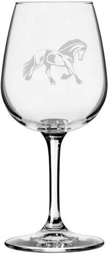 Vista 20 de Abaco Barb Body Horse - Copa de vino grabada multiusos (12.75 onzas) Unique Gifts for Horse Lovers, Personalized Wine Glasses, All-Purpose