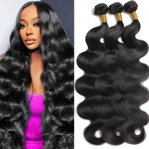 Vista 32 de 3 manojos de cabello humano 12A, ondulado, 100% sin procesar, cabello humano virgen brasileño de tejido rápido (14, 16, 18 pulgadas)
