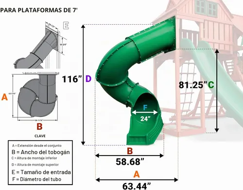 Vista 2 de Swing-N-Slide Tobogán en tubo turbo de 7 pies, Azul
