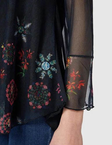 Vista 5 de Desigual Camiseta de punto para mujer manga 34, Azul