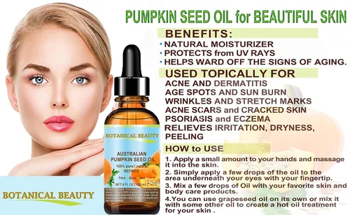 Vista 7 de Aceite de semilla de calabaza australiano 100% puro natural refinado aceite portador prensado en frío 1 fl oz.- 1.0 fl oz. para cara, piel, cabello