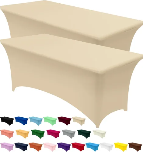 Vista 59 de Utopia Kitchen Mantel rectangular de spándex de 4 pies [1 unidad, negro] 200 GSM elástico, ajustado, lavable y resistente a las arrugas, cubierta