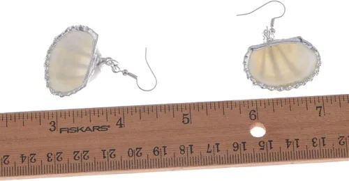 Vista 6 de Alilang Golden Accent Marine - Pendientes colgantes de concha náutica con diseño de sirena