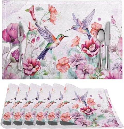Vista 60 de BIGCARJOB Mantel individual de diseño personalizado, 4 piezas, tapete de mesa resistente al corazón, 12 x 18 pulgadas 1-diseño personalizado