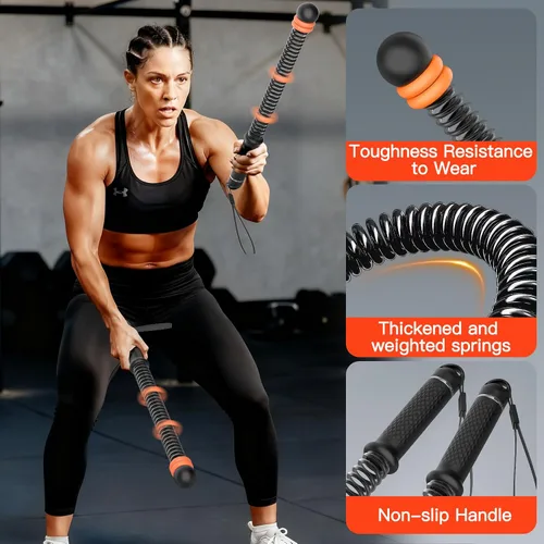 Vista 5 de Cuerdas de batalla sin cuerda de AddWin, cuerdas de entrenamiento con peso mejoradas para hombres y mujeres, gimnasio en casa y entrenamientos HIIT