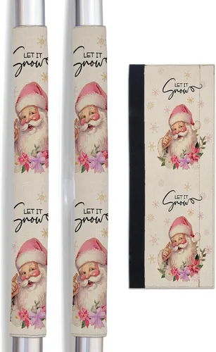 Vista 9 de Juego de 2 fundas navideñas para manijas de puerta de refrigerador, lavavajillas, microondas, horno, nevera, estufa, electrodomésticos, accesorios