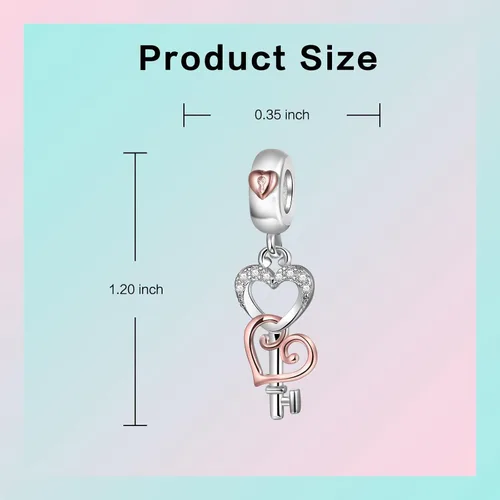 Vista 6 de Abalorio de plata de ley 925 para madre, hija, abuela, para familia, amor, madre, hija, abuela, para pulseras, collares, dijes, joyas, regalo