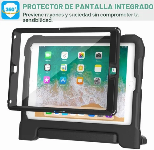 Vista 6 de SUPLIK - Funda infantil para iPad 5ª/6ª generación, Air 1/2/Pro 9.7, color Negro