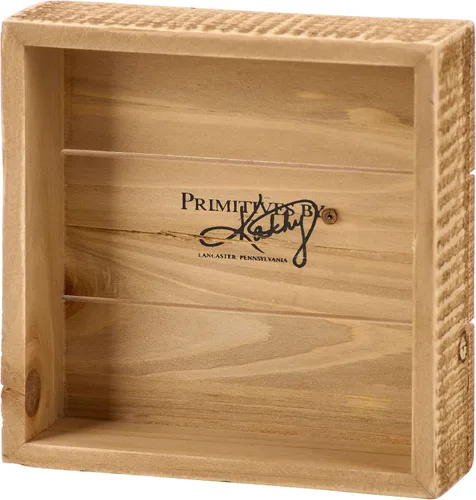 Vista 2 de Cartel de caja de arte con texto en inglés "Primitives by Kathy Slat String Art Box Sign, 6" x 6" (Bee Happy) (35313)