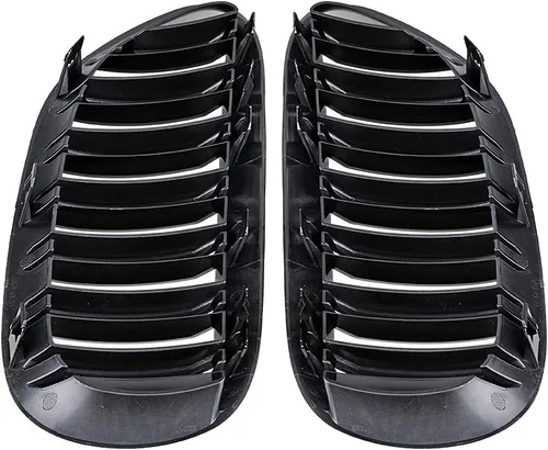 Vista 5 de Corp - Parrilla delantera negra brillante para riñón deportiva compatible con BMW E63 E64 650i 650Ci 645Ci M6 2DR 2004-2010 (doble línea)