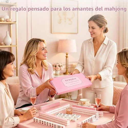 Vista 8 de Velvet Mahjong - Bolsa de almacenamiento con 2 compartimentos para estantes Rosa