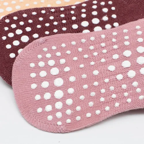 Vista 4 de Calcetines tobilleros antideslizantes para bebés, 6 pares, suela antideslizante, calcetines de algodón sin costuras para niños y niñas