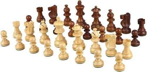 Vista 3 de Helen - Juego de mesa de ajedrez con incrustaciones de madera con piezas de madera pesadas, tamaño grande de 15 x 15 pulgadas