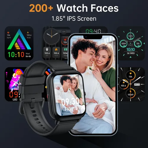 Vista 6 de Reloj Inteligente para Hombres y Mujeres, Rastreador de Fitness (Contestar/Hacer Llamadas), Batería de 1000 mAh, Más de 120 Modos Deportivos