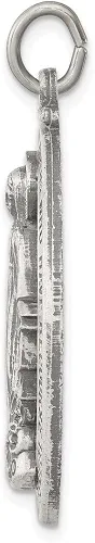 Vista 2 de Colgante de plata de ley 925 con medalla milagrosa antigua (L- 1.417in, W- 0.787in) joyería fina para mujer, Metal