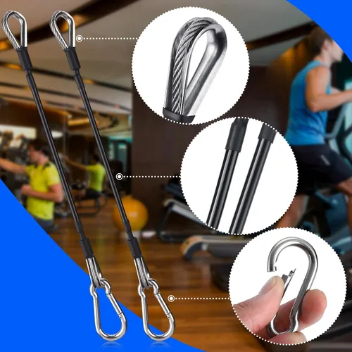 Vista 3 de TOBWOLF 2 Pack Gym Extension Cable, Compatible with Bowflex Home Gym Heavy-Duty Steel Wire & Smooth Coating, Ideal Fitness Accessories for Lat